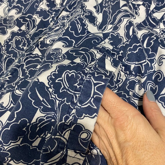 VTG TAIL Women's Lightweight Blue & White Floral Full Zip Bomber Jacket‎ Small - Picture 7 of 10